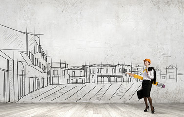 Attractive architect designer