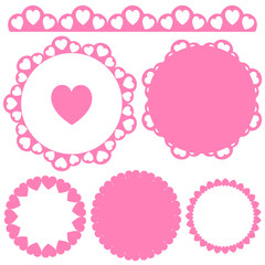 Cute items with hearts and ornaments for Valentine's Day design