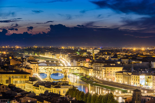 Evening light over beautiful Florence, Italy
