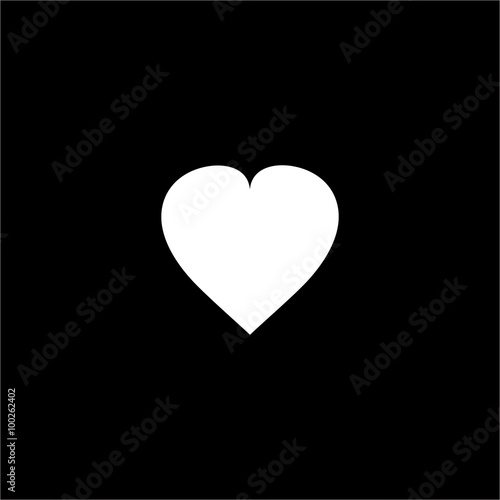 "White heart on black background" Stock image and royalty-free vector