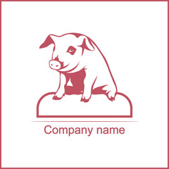 Vector illustration of a pig