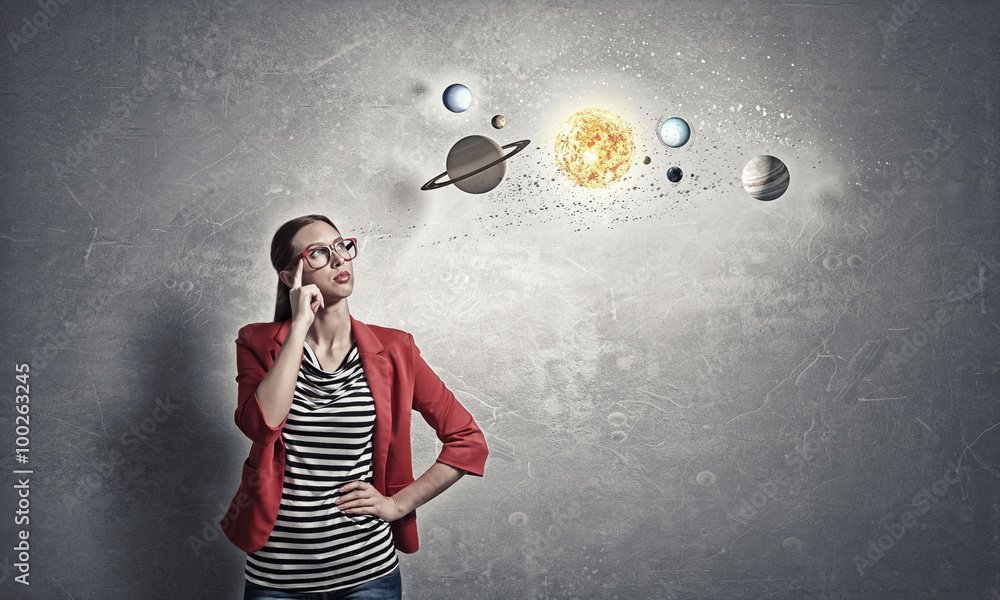 Wall mural student of astronomy faculty