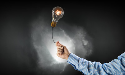 Bright idea in hand