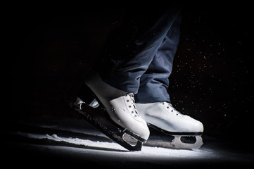 Tilted blue version, ice skates with reflection © Vasilev Evgenii