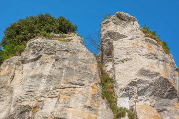 View from below the top of the rock.