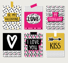 Love collection with 6 cards. Perfect for valentines day, wedding invitation. - 100266607