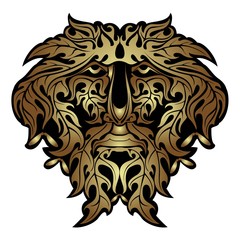 Abstract face from leaf pattern