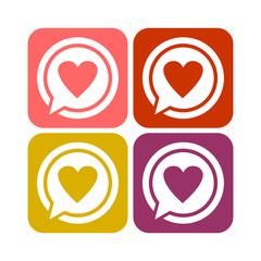 Love Talk Square Icons