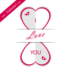 Happy Valentines Day Card. Vector Illustration