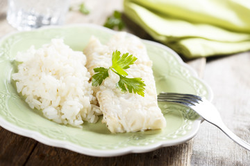 Cod fish with rice