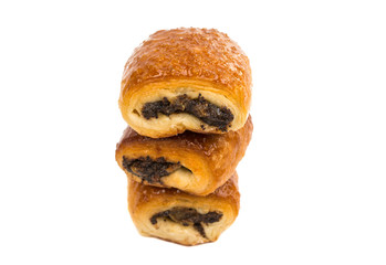 Strudel with poppy seeds isolated