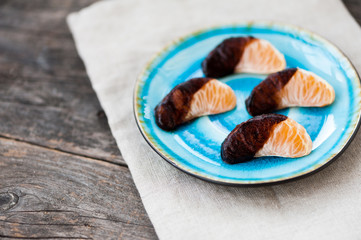 Mandarin with chocolate