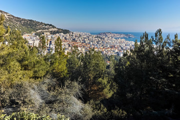 Fototapeta na wymiar Panoramic view to city of Kavala, East Macedonia and Thrace, Greece