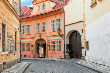 Naklejka premium Small street of Prague.