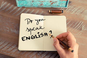 Handwritten text DO YOU SPEAK ENGLISH?