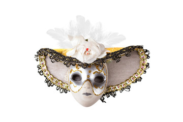 delicious women's masquerade mask isolated on white background