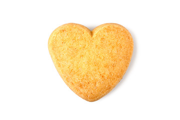 Obraz na płótnie Canvas tasty cookie in the shape of a heart isolated on white background