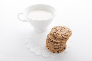 cup of milk and cookies