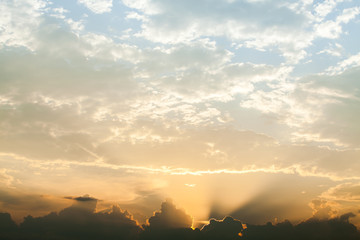 colorful dramatic sky with cloud at sunset