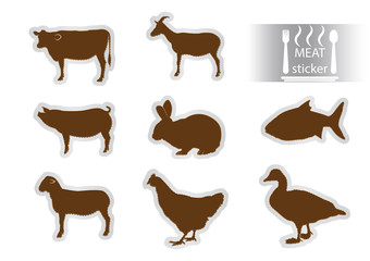 Meat stickers set