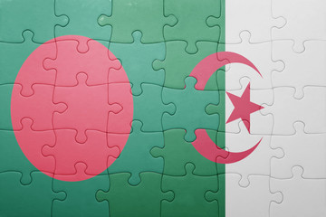 puzzle with the national flag of algeria and bangladesh