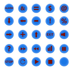Set of round buttons blue

