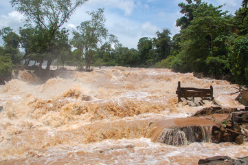 Konpapeng flood in Pakse, Laos on on 19 AUG 2007