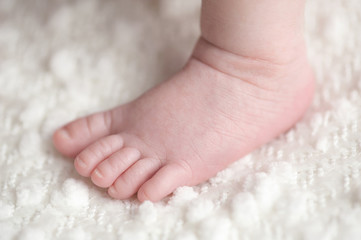 Close-up Shot of a Newborn Baby Boy's Foot