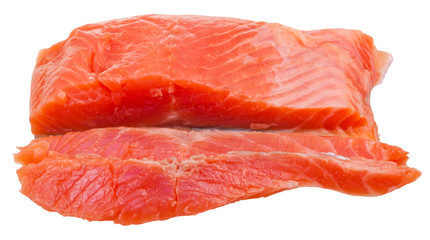 slice and fillet of salted trout red fish isolated