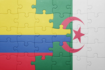 puzzle with the national flag of algeria and colombia