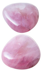 Obraz na płótnie Canvas two rose quartz gemstones isolated