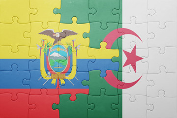 puzzle with the national flag of algeria and ecuador