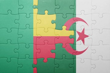 puzzle with the national flag of algeria and benin