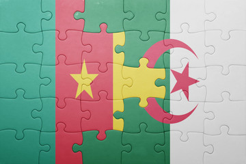puzzle with the national flag of algeria and cameroon
