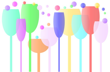 glasses of various colors