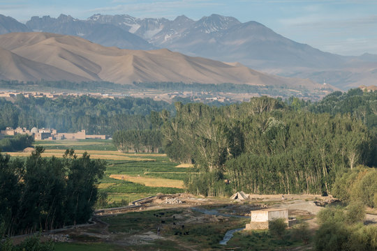 bamyan valley, hindu kush mountain region 