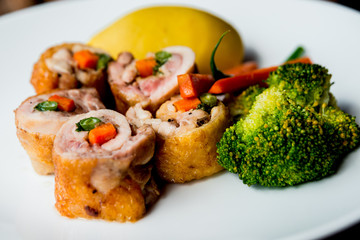 Meat roll with vegetables