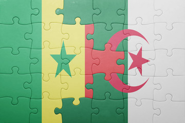 puzzle with the national flag of algeria and senegal