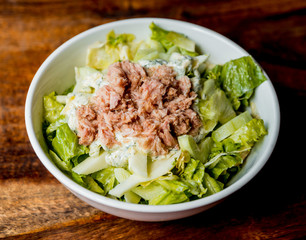 Fresh salad with fish