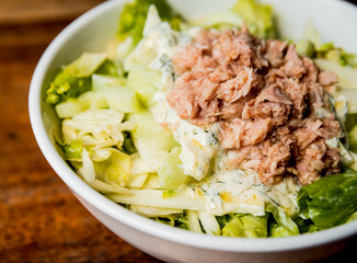 Fresh salad with fish