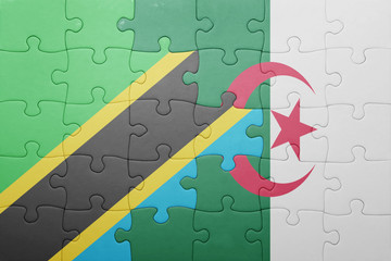 puzzle with the national flag of algeria and tanzania