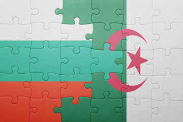 puzzle with the national flag of algeria and bulgaria
