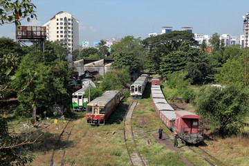 Der Bahnhof von Rangun in Myanmar