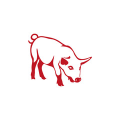 Pig logo.Vector 