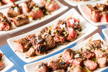 meat on the catering table