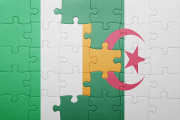 puzzle with the national flag of algeria and ireland