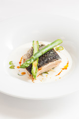 white fish with asparagus
