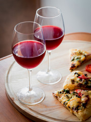Large glasses of wine
