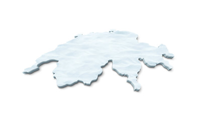 3D Switzerland Map Snow