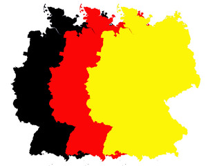Deutschland, 3fach in Länderfarbe
